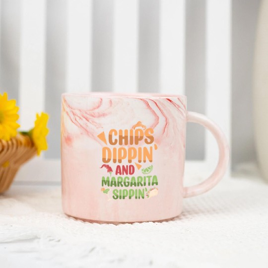 Margarita Sippin' Summer Vibes Marble Mugs