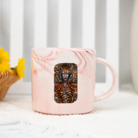 Fierce Jungle Tiger Spirit Fantasy Artwork Marble Mugs