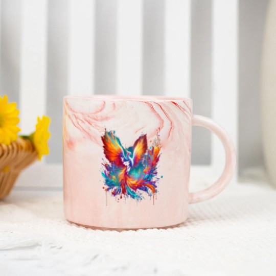 Resurgence of Radiance - Majestic Phoenix Art Marble Mugs