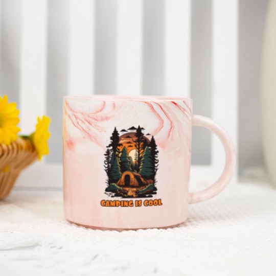 Embrace the coolness of camping Marble Mugs