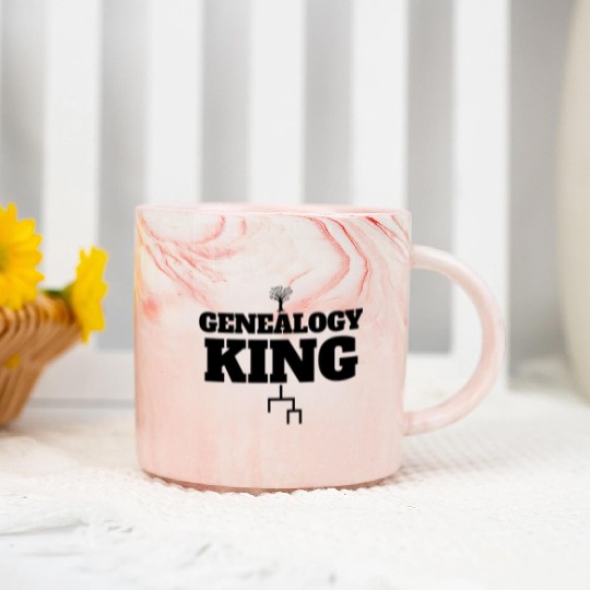 Genealogy King Family Genealogist Lineage Men's Marble Mugs