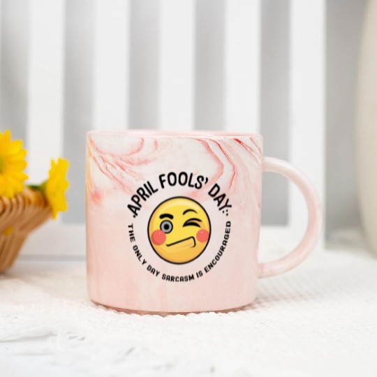 April Fools' Day: Where Sarcasm Reigns Supreme  D83D DE0F Marble Mugs