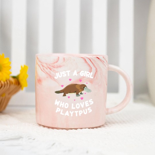 Just a girl who loves platypus funny Platypus Marble Mugs