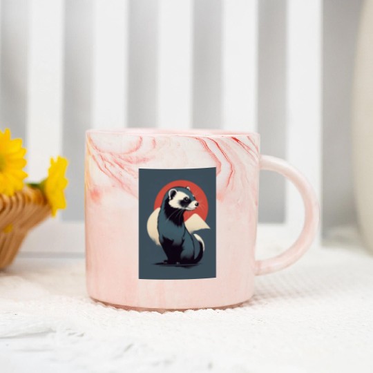 Ferret 1 - Japanese Old Vintage Marble Mugs