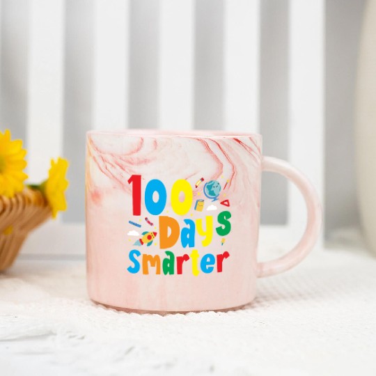 100th Day of School 100 Days Smarter Books Space Marble Mugs