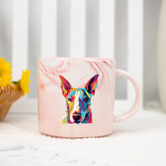 Watercolor Colorful Miniature Bull Terrier Marble Mugs