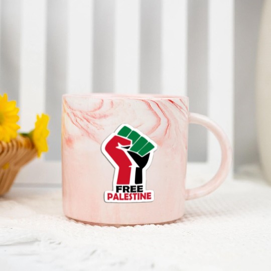 Bold Pro-Palestine Fist Design free Palestine free Marble Mugs