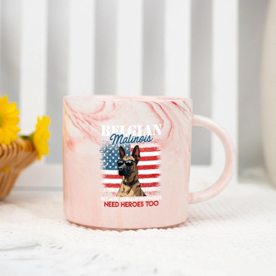 USA BELGIAN MALINOIS STEARING UP American Marble Mugs