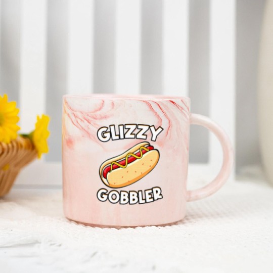 Hot Dog Glizzy Gobbler Number One Gladiator Marble Mugs