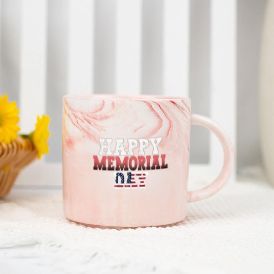 Patriotic Memorial Day Flag Design Marble Mugs