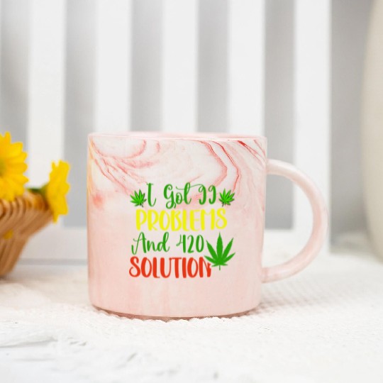 I Got 99 Problems And 420 Solutions Marble Mugs