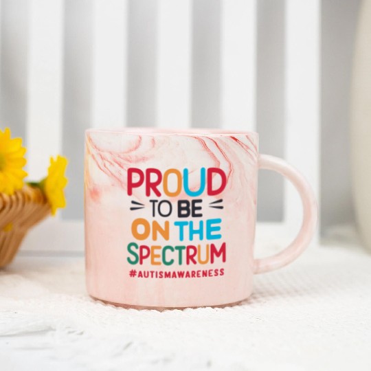 Proud To Be On The Spectrum Autism Awareness Marble Mugs