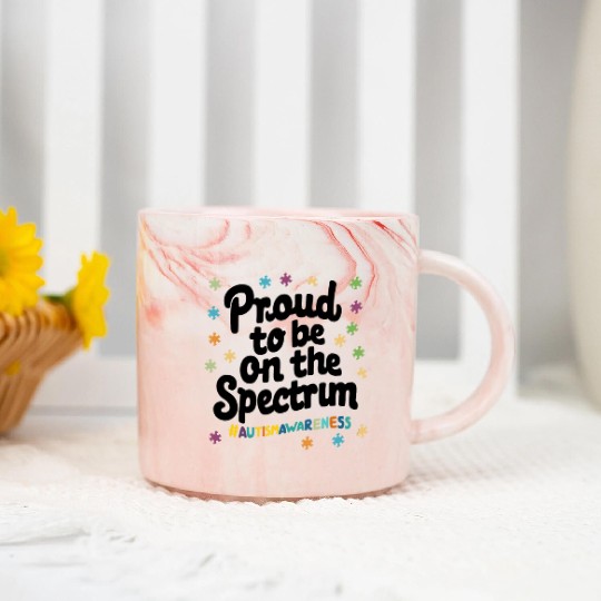Proud To Be On The Spectrum Autism Awareness Marble Mugs
