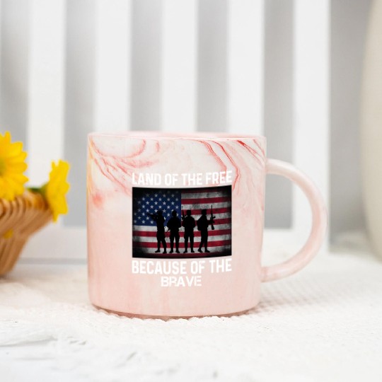 Land of the free because of the brave Marble Mugs
