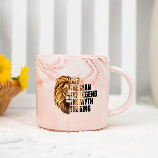 Dad The Man the Legend Lion Marble Mugs