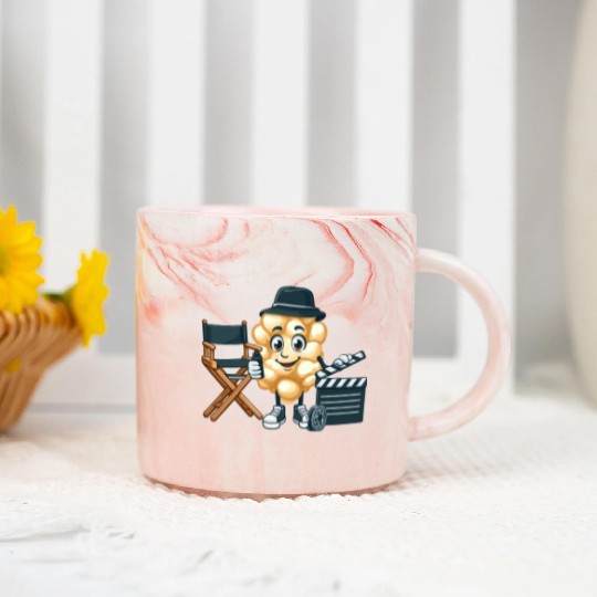 Popcorn Movie Fan Cinema Marble Mugs