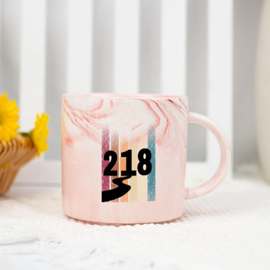 218 Area Code Retro Minnesota Duluth Marble Mugs