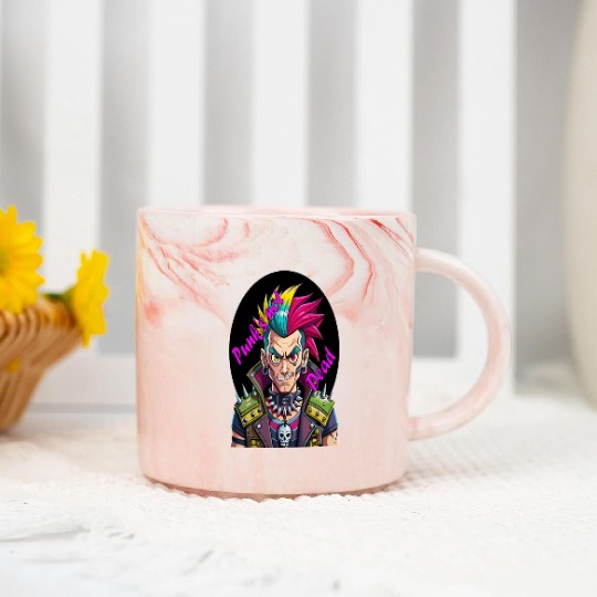 Rebel's Gaze: A Tribute to Punk's Resilience Marble Mugs