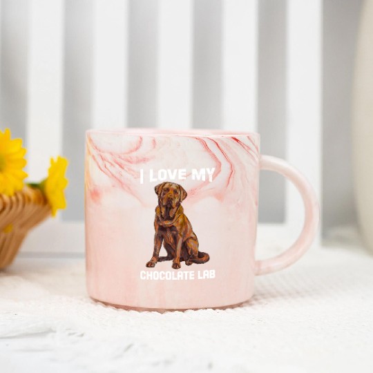 Labrador Owner I LOVE MY CHOCOLATE LAB Marble Mugs
