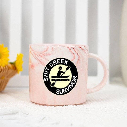 Shit Creek Survivor © WhiteTigerLLC.Com Marble Mugs