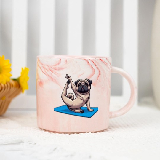Funny Pug: Yoga & Quirky Meditation Marble Mugs