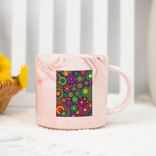 Blossom Mandala Marble Mugs