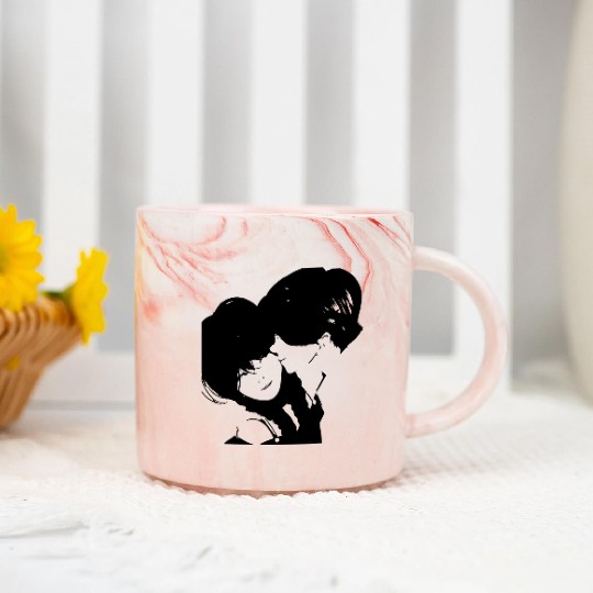 romantic couple design Marble Mugs