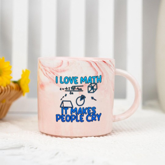 I Love Math, It Makes People Cry 2 Marble Mugs