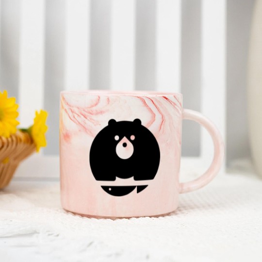 Cute panda in black Marble Mugs