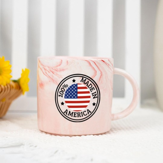 USA Made in America Marble Mugs