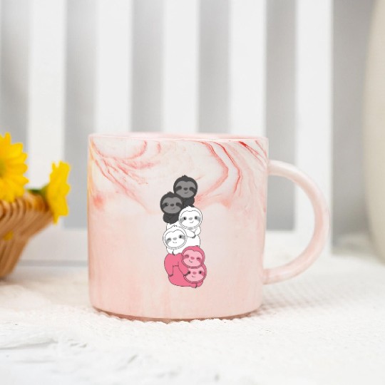 Femaric Flag Pride Lgbtq Cute Sloth Marble Mugs