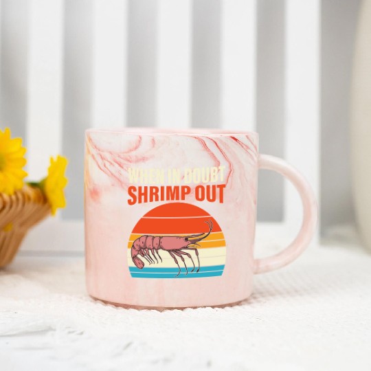 When In Doubt Shrimp Out Retro BJJ Brazilian Marble Mugs