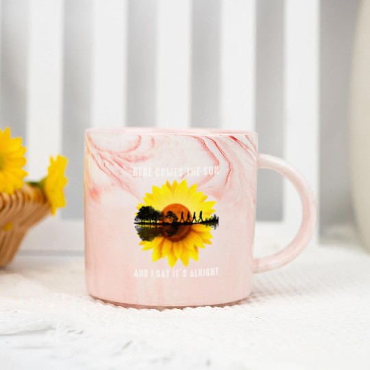Here Comes The Sun And I Say It s Alright Guitar Marble Mugs