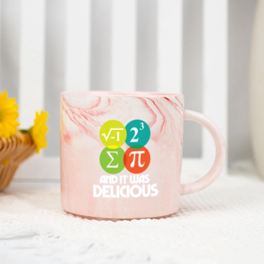 I Ate Some Pie and It Was Delicious Math Pun Pi Marble Mugs