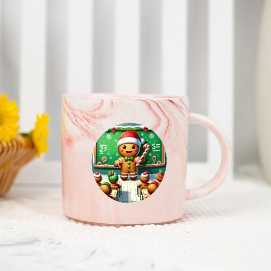 Gingerbread Teach's Yuletide Class Marble Mugs