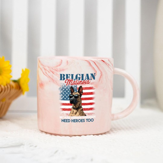 USA BELGIAN MALINOIS STEARING UP American Marble Mugs