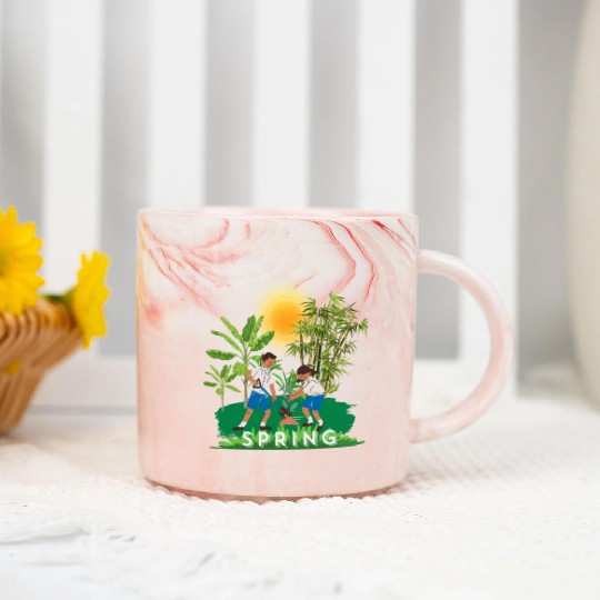 Black spring Lifestyle and Hobbies Marble Mugs