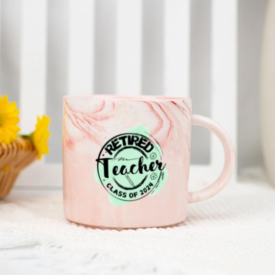 Retired Teacher Class Of 2024 on Women's and Men's Marble Mugs