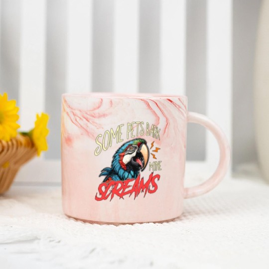 Macaw Bird Some Pets Bark Ornithology Macaw Lover Marble Mugs