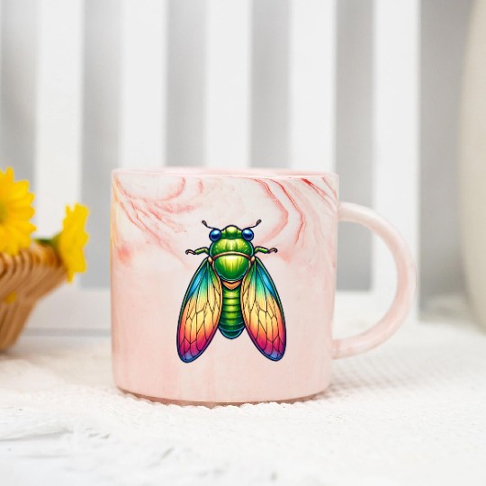 Colorful Cicada Marble Mugs
