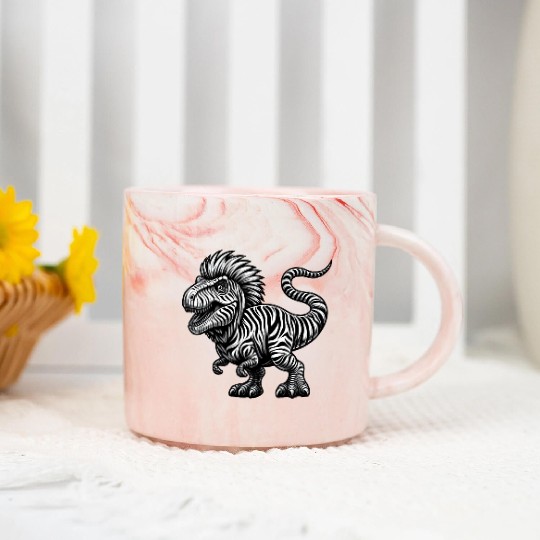 T-Rex Panda Hybrid: Mystical Mythical Creature Marble Mugs