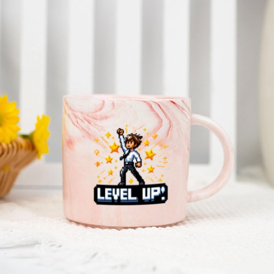 Game On: Triumphant Ascension - Level Up Marble Mugs