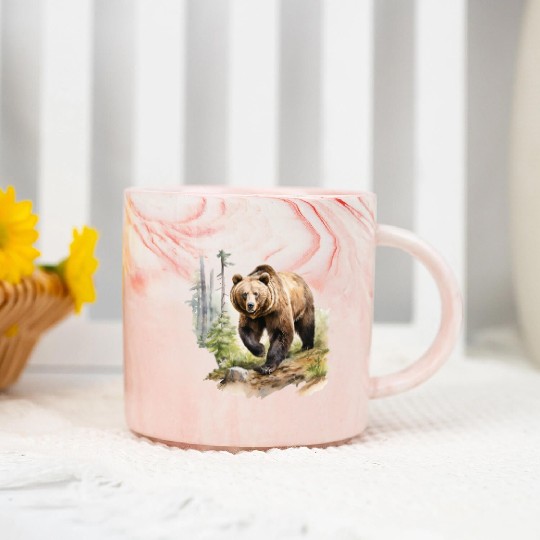 Grizzly Bear in the Wild Marble Mugs