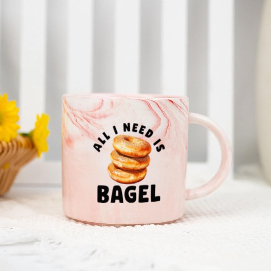 Bagel Lover For Men BreakFast Jewish Food Beigel Marble Mugs