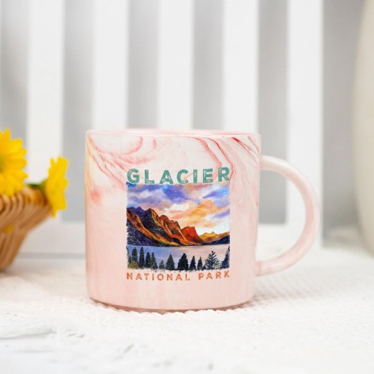Glacier National Park US Montana parks Marble Mugs