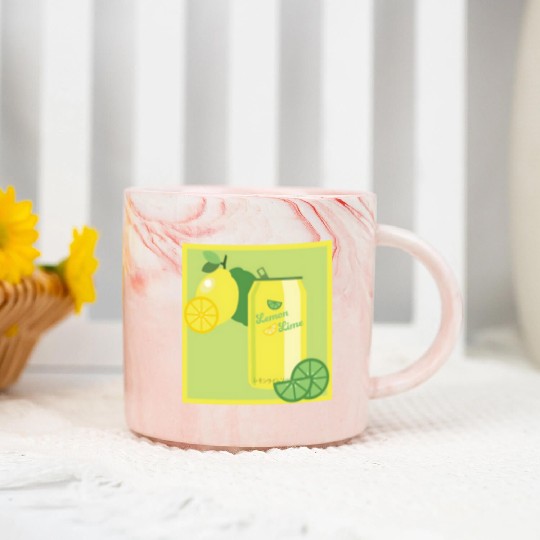 Lemon Lime Soda Marble Mugs