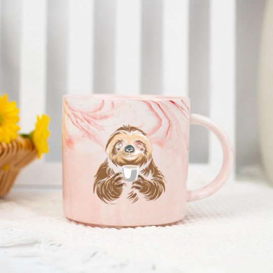 Sloth Coffee Marble Mugs