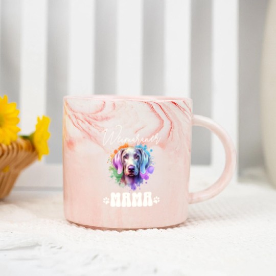 Weimaraner Mama Marble Mugs