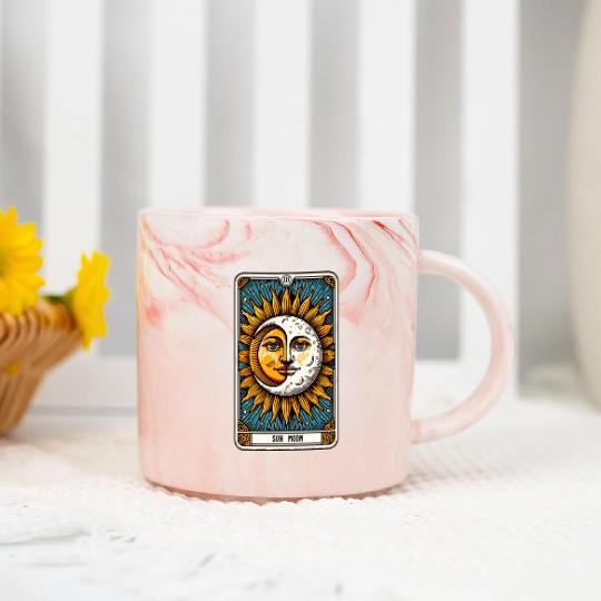 Tarot Card Sun Moon Marble Mugs