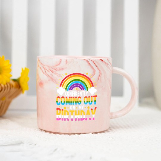 Birthgay Gay Pride Flag Pride Month Equal Rights Marble Mugs